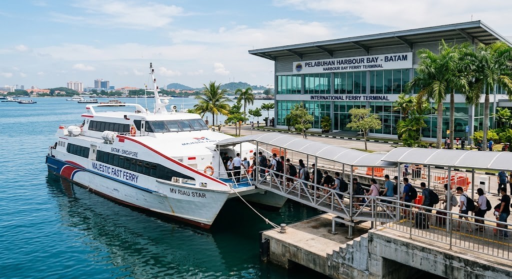 Batam ferry terminal with fast ferry service to Singapore HarbourFront